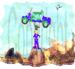 boy. monkey, and car