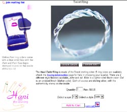 Hani rings shopping catalog