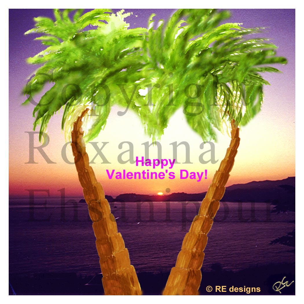 Valentine's Day Card, Trees Design